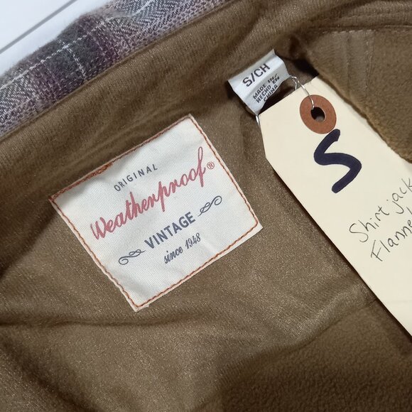 Weatherproof Vintage Men’s Fleece Shirt Jacket Tan/White | Small - Picture 5 of 5